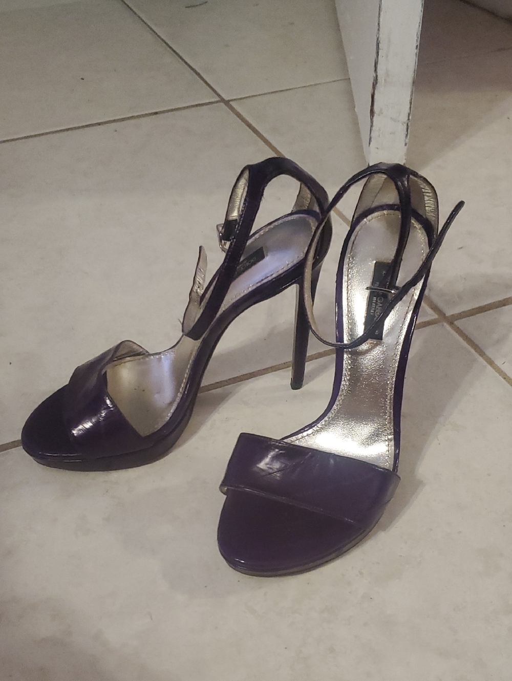 Dolce And Gabbana Women’s High Heel Sandals in Dark Purple.